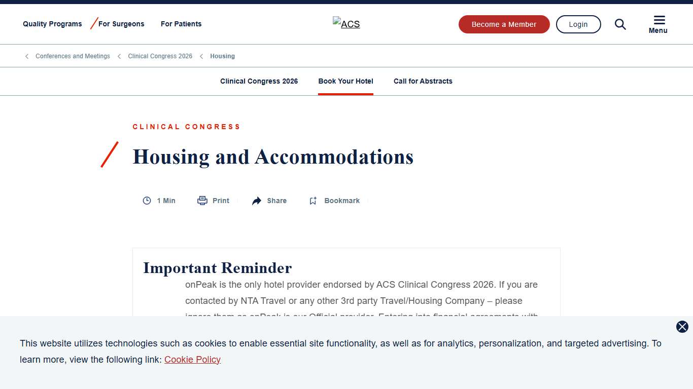 Book Your Hotel in Washington, DC, for Clinical Congress 2026 ACS