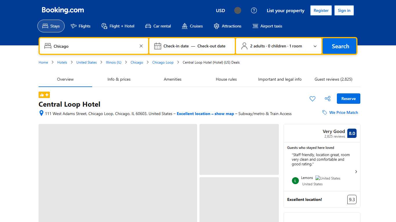Central Loop Hotel, Chicago (updated prices 2026)