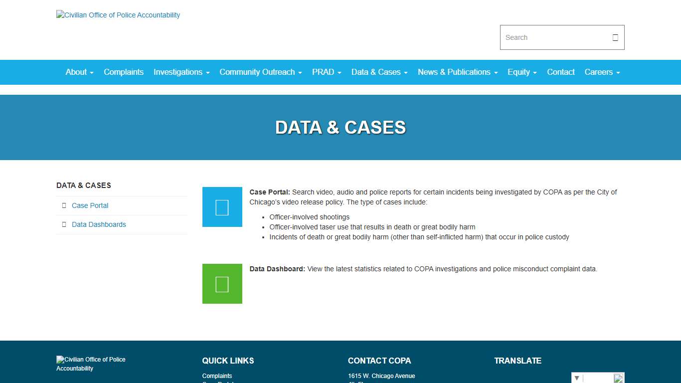 Data & Cases - Civilian Office of Police Accountability